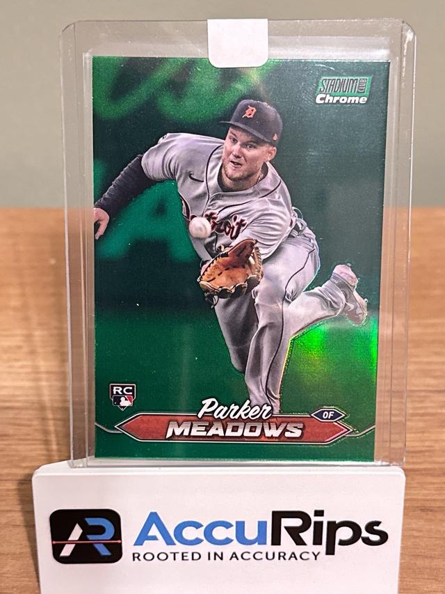 2024 Topps Stadium Club Parker Meadows Chrome Green Refractors #105