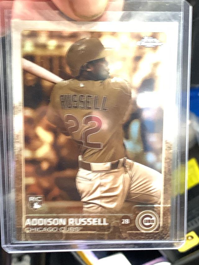 2015 Topps Chrome Addison Russell Base Set Sepia Refractor #24