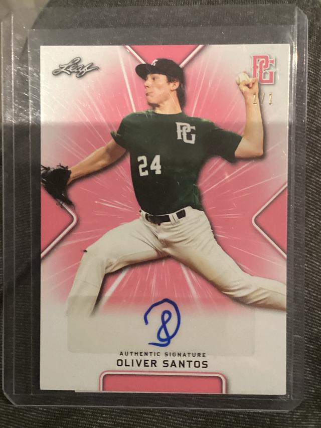 2021 Leaf Perfect Game National Showcase Oliver Santos Blank Back-Pink /1