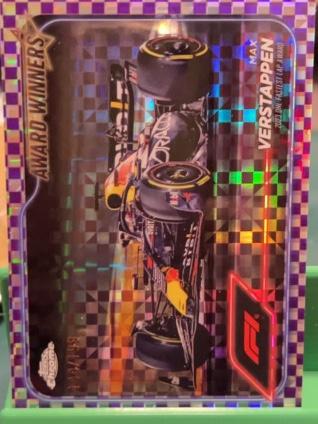 2024 Topps Chrome Formula 1 Max Verstappen Purple Checker Flag Refractor /199