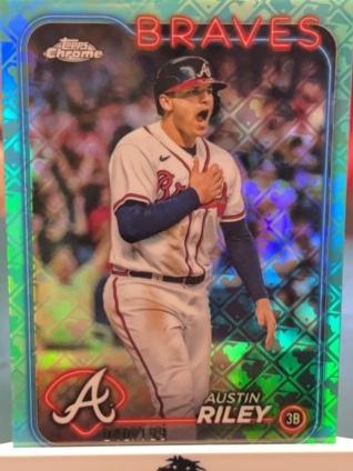 2024 Topps Chrome LogoFractor Austin Riley ﻿Base Set Aqua /199 #84