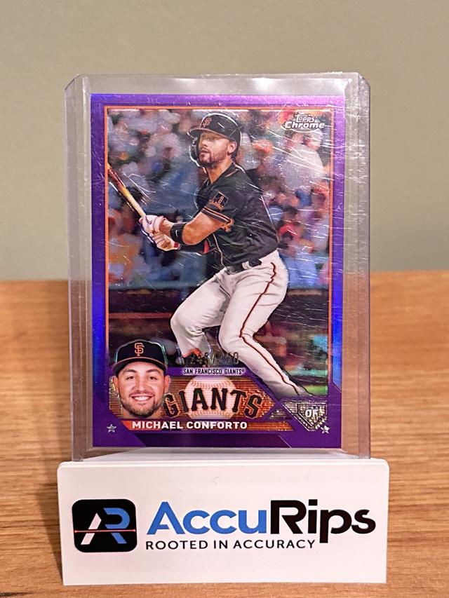 2023 Topps Chrome Michael Conforto BASE CARDS I Purple Refractor /250 #219