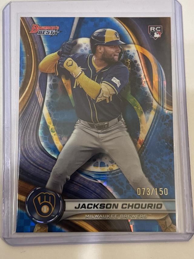 Jackson Chourio 2024 Bowmans Best ﻿BLUE X-FRACTOR /150 #38