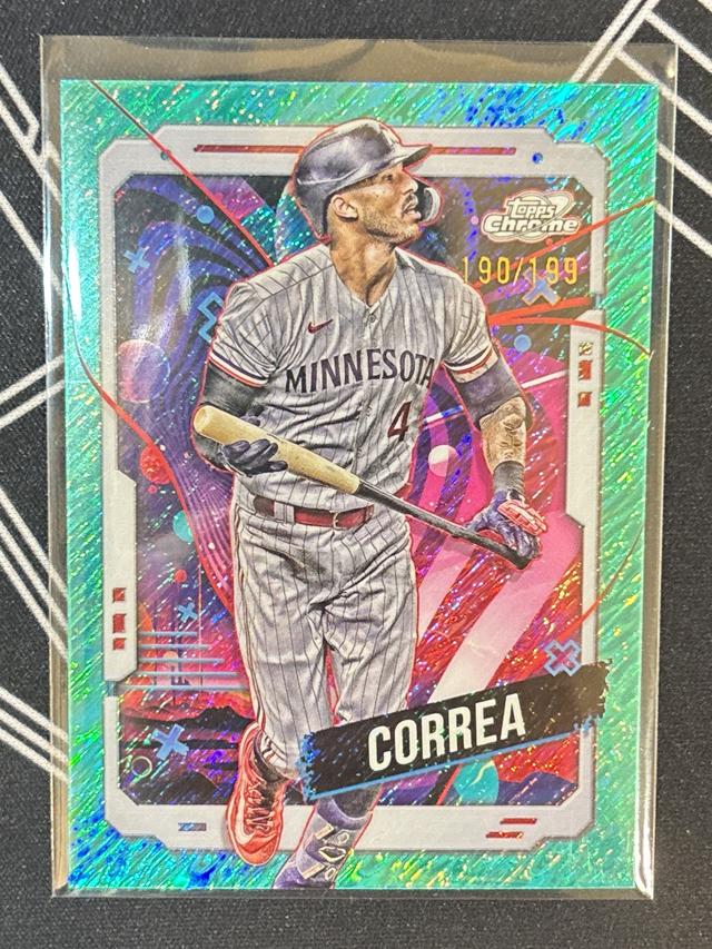 2024 Topps Cosmic Chrome Carlos Correa Aqua Equinox Refractor /199 #65 Twins