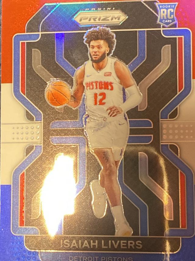 2021-22 Panini Prizm Isaiah Livers Base Set Red/White/Blue Prizms #296