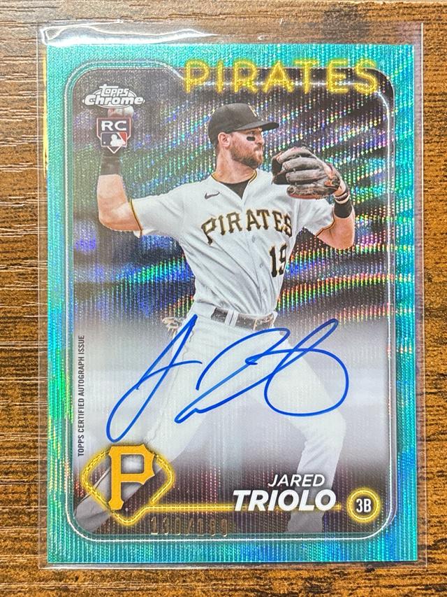 2024 Topps Chrome Jared Triolo Aqua Wave /199 #RA-JTR Pirates Rookie RC