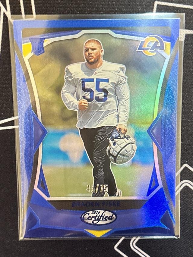 2024 Panini Certified Football Braden Fiske Blue Mirror /75 #130 Rams Rookie RC