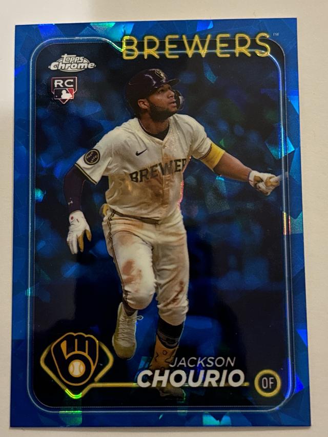 Jackson Chourio 2024 Topps Chrome Sapphire Update Series ﻿Rookie RC #USCS240