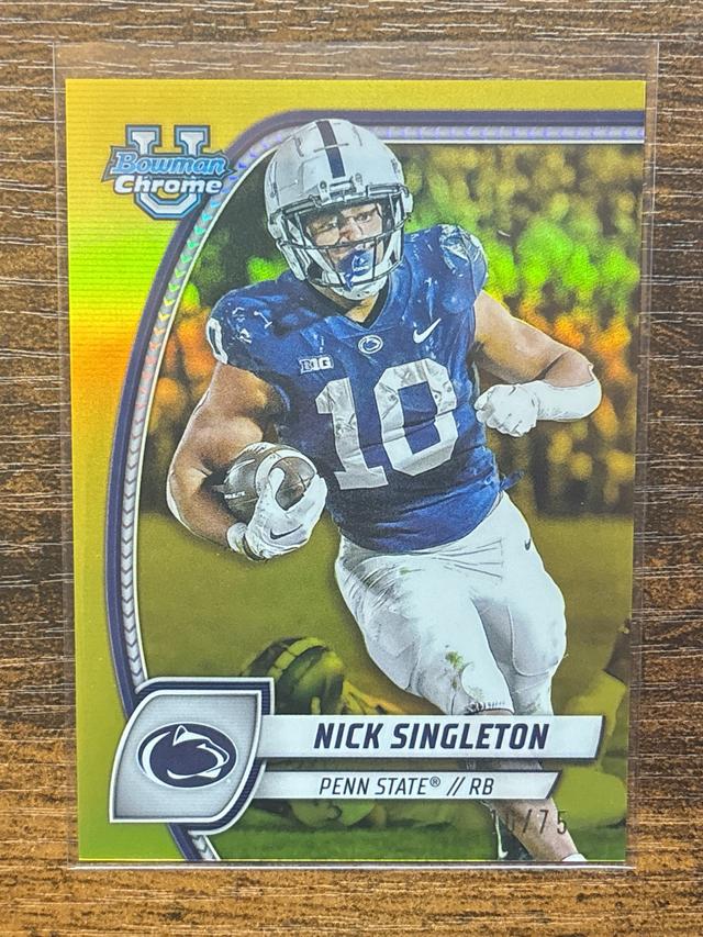 2024 Bowman Chrome University Nick Singleton Yellow Refractor /75 #188 Lions