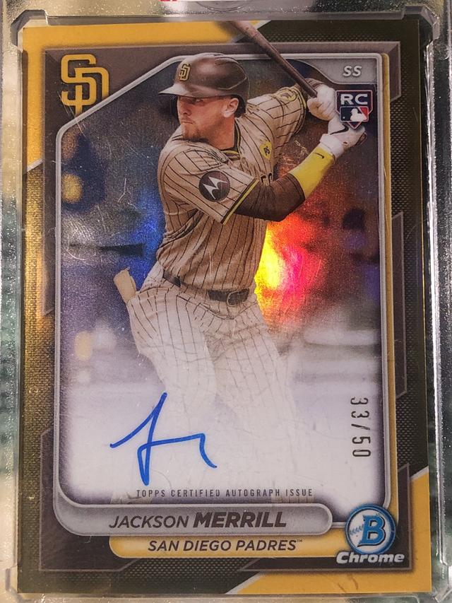 2024 Bowman Chrome Jackson Merrill Gold Refractors /50 #CRA-JM