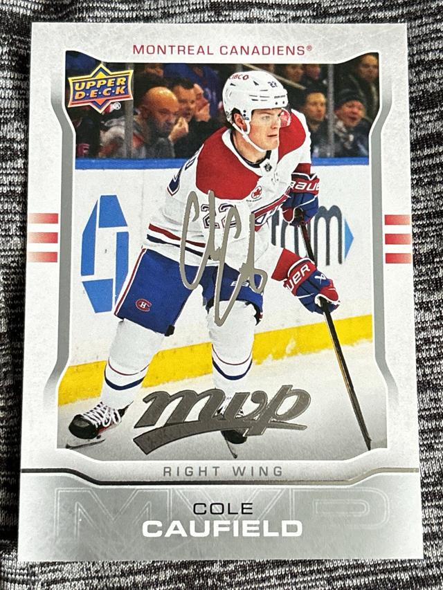 2024-25 Upper Deck MVP Cole Caufield 10th Anniversary Silver Script #MR-22