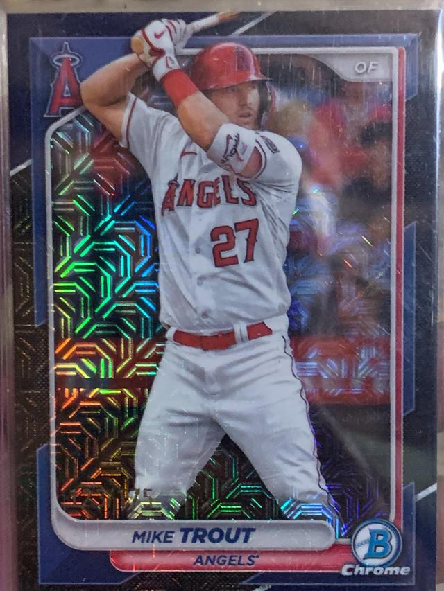 2024 Bowman Chrome Mega Box Mike Trout Blue Mojo Refractors #19