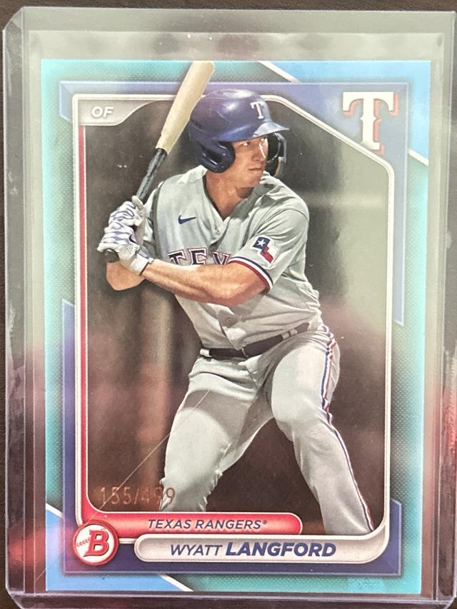 2024 Bowman Wyatt Langford PAPER PROSPECTS I Sky Blue /499 #BP-64