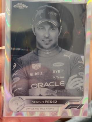 2022 Topps Chrome F1 Sergio Perez Base Set B&W RayWave #24