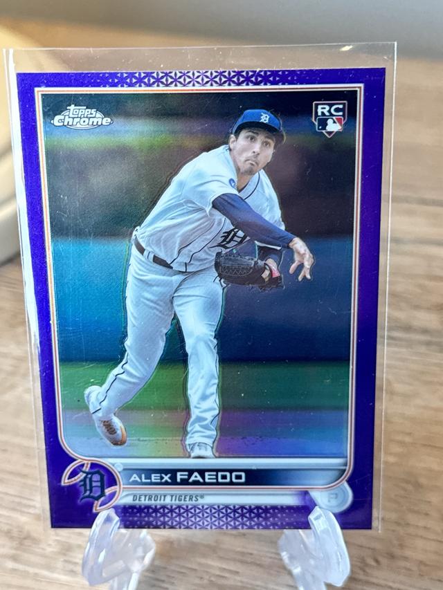 2022 Topps Chrome Updates Alex Faedo BASE Purple Refractors #USC196