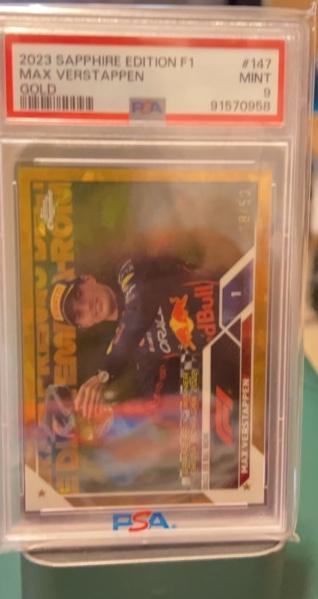 2023 Topps Chrome Sapphire F1 Max Verstappen PSA 9.0 Gold /50 #147