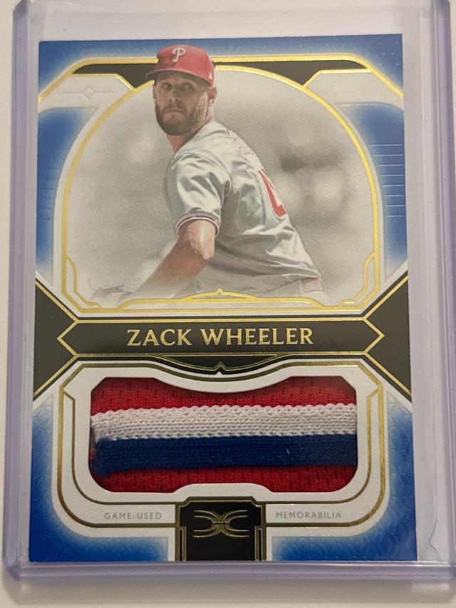 Zack Wheeler 2024 Topps Definitive Jumbo Relic BLUE /30 #DJRC-ZW Phillies