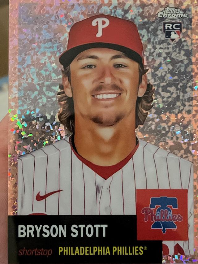 2022 Topps Chrome Platinum Bryson Stott Rose Gold Mini Diamond Refractors /75