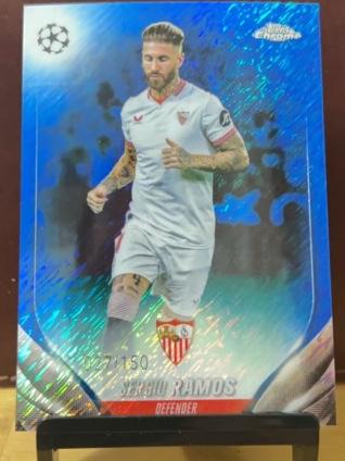 2023-24 Topps Chrome UEFA Sergio Ramos Shimmer Blue Refractors /150 #197