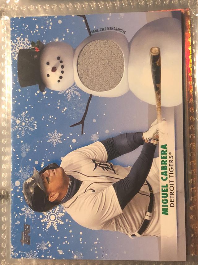 2021 Topps Holiday Mega Box Miguel Cabrera Relics Set #WRC-MC