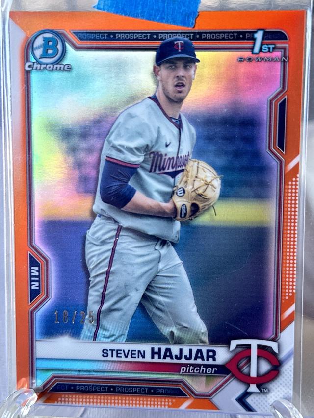 2021 Bowman Draft Steven Hajjar Orange Refractors /25 #BDC-161