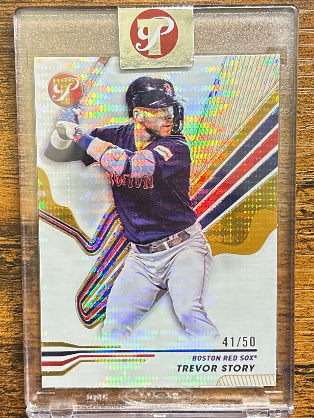 2024 Topps Pristine Trevor Story ﻿Gold /50 #78 Red Sox Pulsar Encased