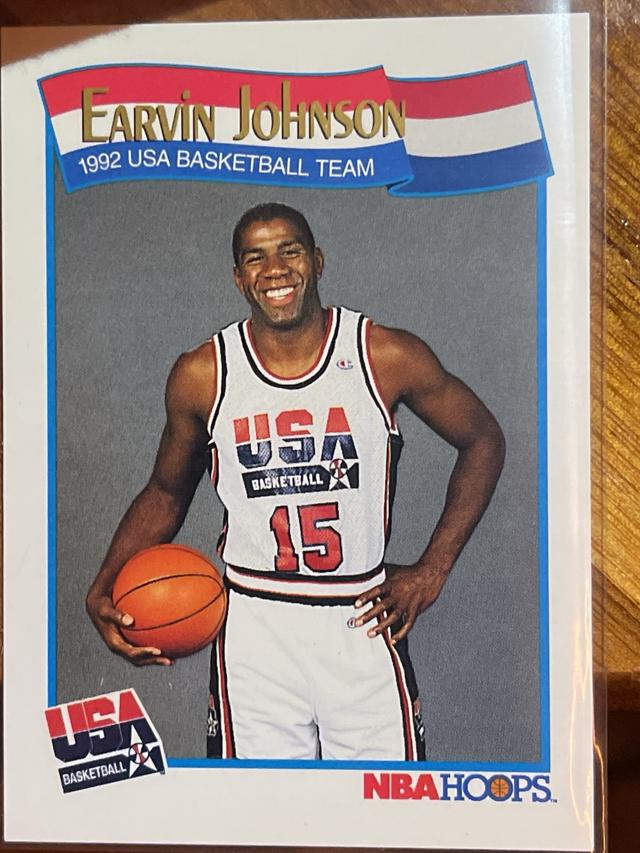 1991-92 NBA Hoops Basketball Earvin Johnson USA Series II #578