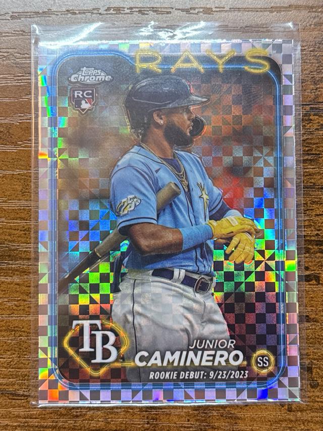 2024 Topps Chrome Update Junior Caminero X-Fractor RC Rays #USC193