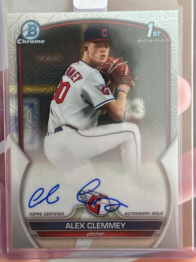 2023 Bowman Draft Alex Clemmey Chrome Prospect Autographs #CDA-AC