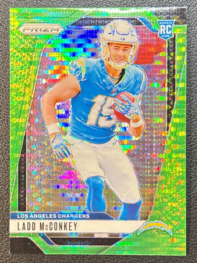 2024 Panini Prizm Football Ladd McConkey Rookies Green Prizms #365