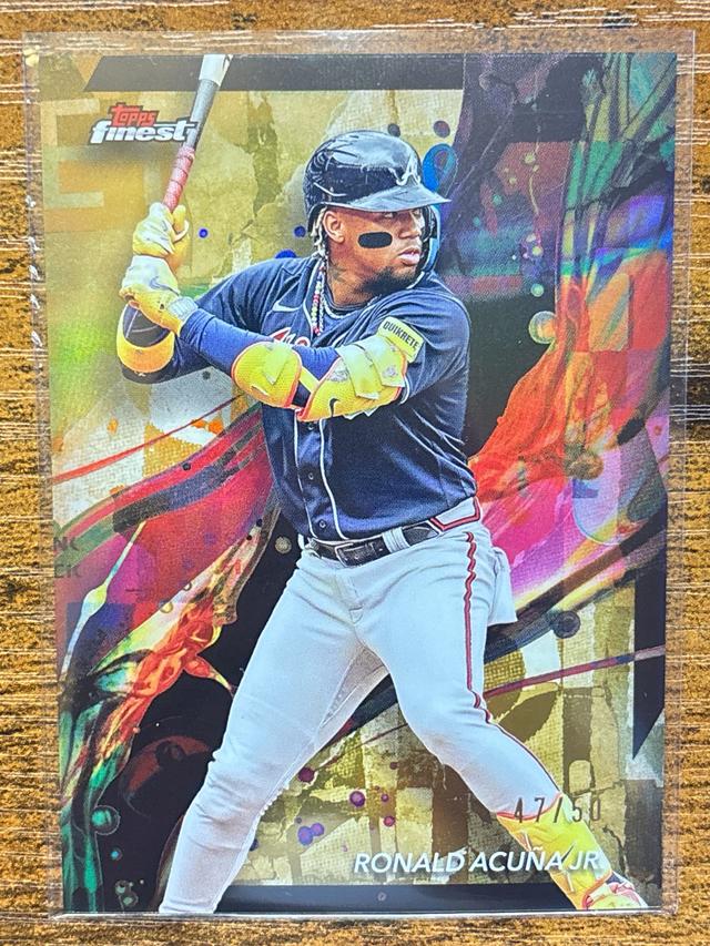 2024 Topps Finest Ronald Acuna Jr. ﻿Gold Refractor /50 #14 Atlanta Braves