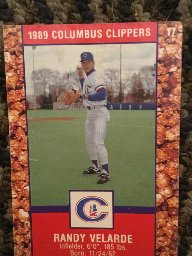 1989 Columbus Clippers Cracker Jack Randy Velarde ﻿Set #17