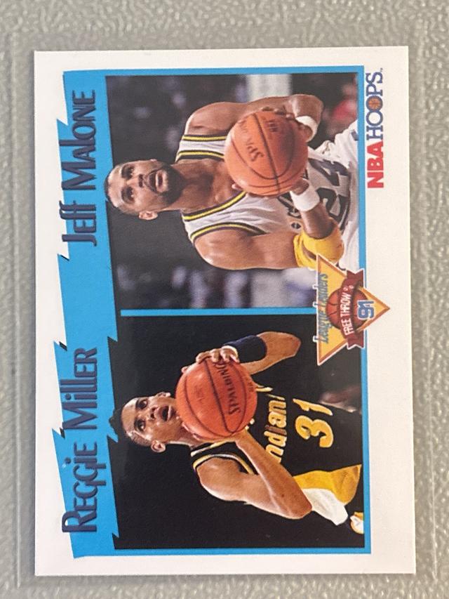 1991-92 NBA Hoops Basketball Reggie Miller / Jeff Malone LL Series I #308