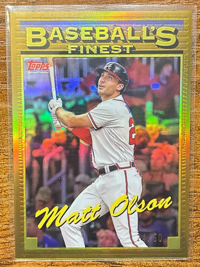 2024 Topps Finest Matt Olson Gold /50 #93-6 1993 Finest Prototypes Braves