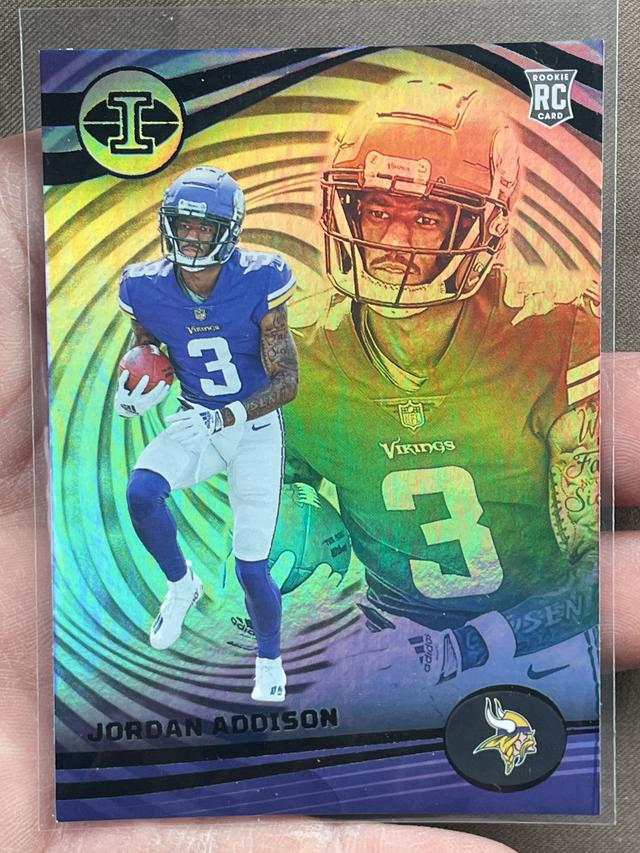 2023 Panini Illusions Jordan Addison Trophy Collection Signatures Purple #73