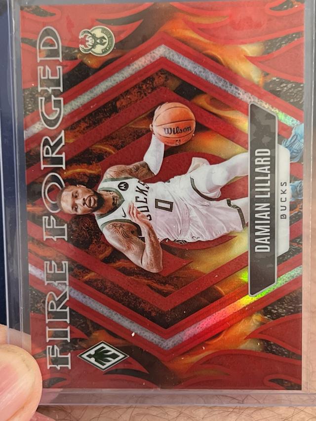 2023-24 Panini Phoenix Basketball Damian Lillard Fire Forged Red /125 #7