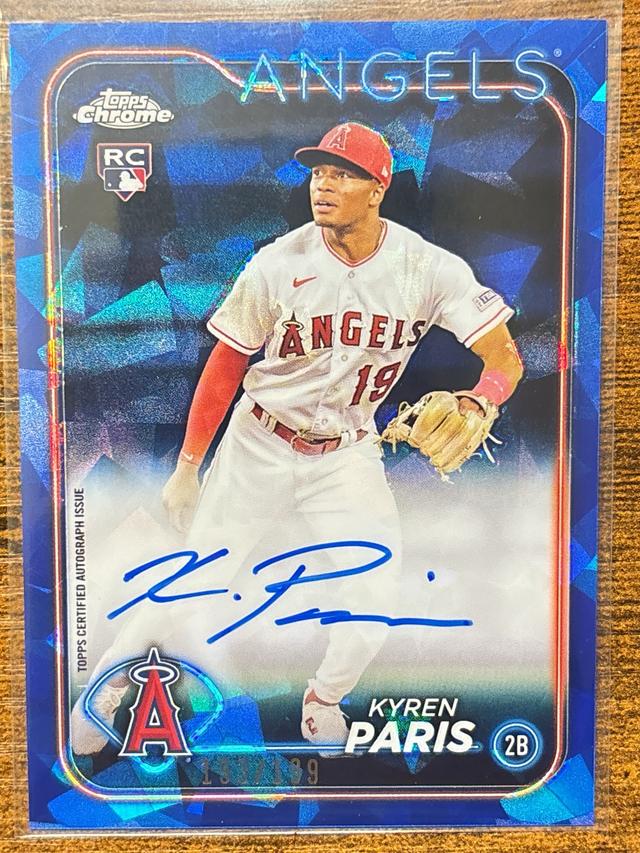 2024 Topps Chrome Sapphire Kyren Paris Auto Blue /199 #CSA-KP Angels Rookie RC