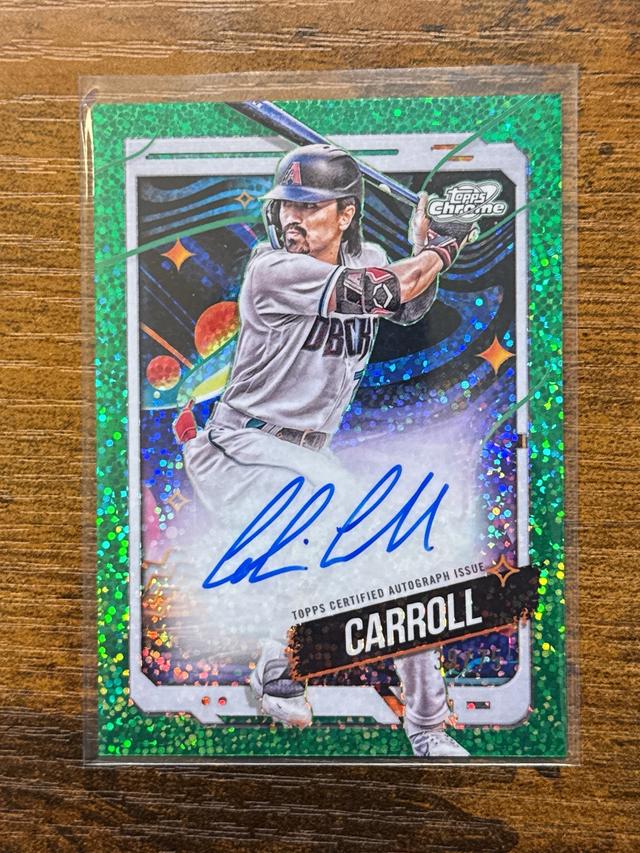 2024 Topps Cosmic Chrome Corbin Carroll Autographs Green Space Dust Refractors