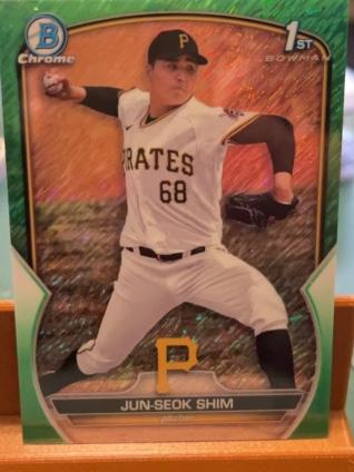 2023 Bowman Chrome Jun-Seok Shim Green Shimmer Refractors /99 #BCP-153