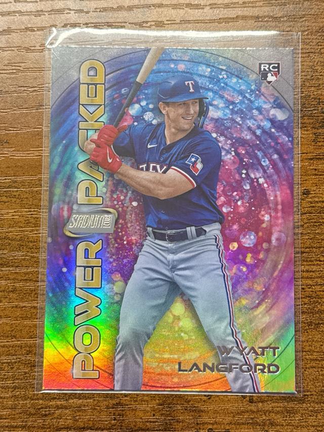 2024 Topps Stadium Club Wyatt Langford Power Packed #PP-29 RC Rangers