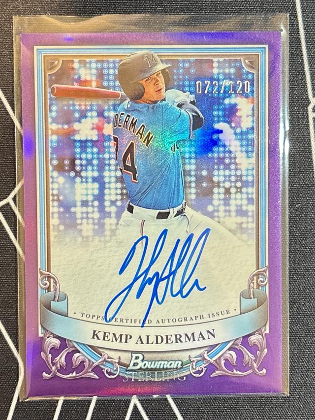 2024 Bowman Sterling Kemp Alderman Auto Purple Refractor /120 #PA-KA Marlins