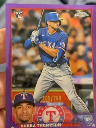 2023 Topps Chrome Bubba Thompson BASE CARDS I Purple Refractor /250 #58