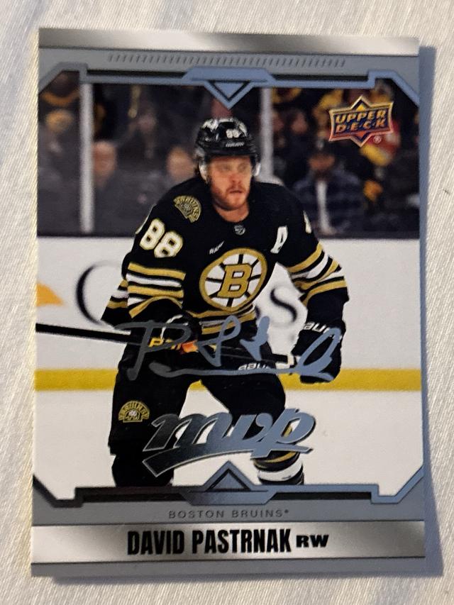 2024-25 Upper Deck MVP David Pastrnak ﻿Base Set Silver Script #75