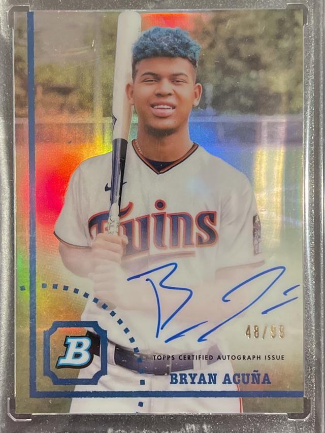 2022 Bowman Heritage Bryan Acuña Chrome Prospect Autographs Checklist #CPA-BA