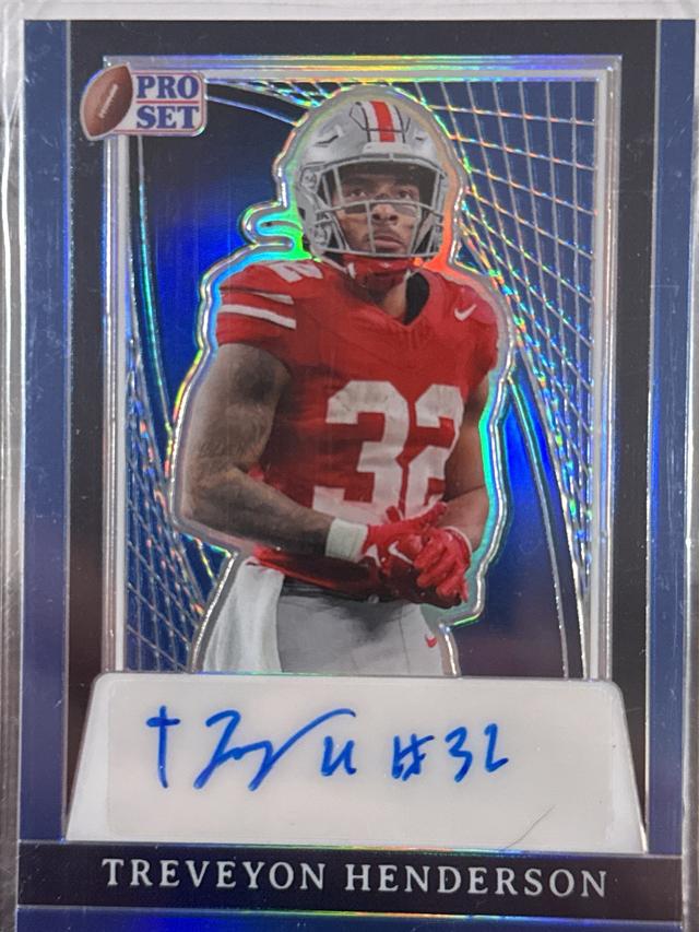 2024 Pro Set Metal Football TreVeyon Henderson Blue /20 #PA-TH1 OSU Buckeyes