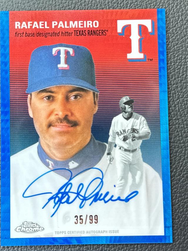 2023 Topps Chrome Platinum '54 Rafael Palmeiro Blue Prism Refractors /99 #CPA-RP