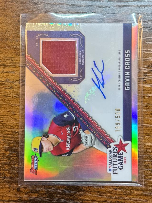 2024 Bowmans Best Gavin Cross MLB All-Star Futures Game Chrome Auto Relic /500