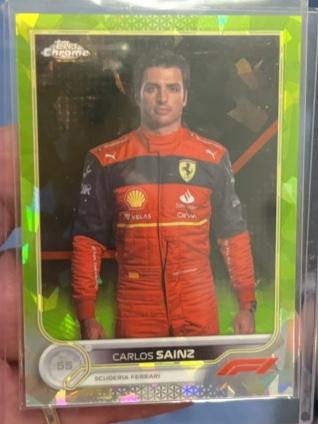 2022 Topps Chrome Sapphire F1 Carlos Sainz Chartreuse /199 #29