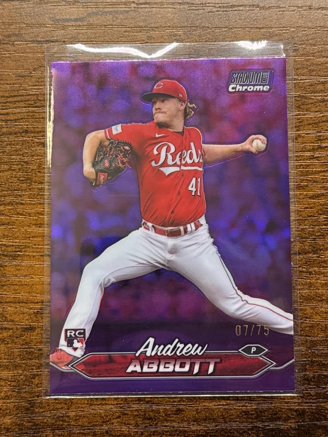 2024 Topps Stadium Club Andrew Abbott Chrome Purple Refractors /75 #53