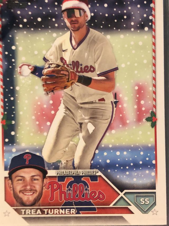 2023 Topps Holiday Trea Turner HOLIDAY VARIATION SHORT PRINTS SP #H118